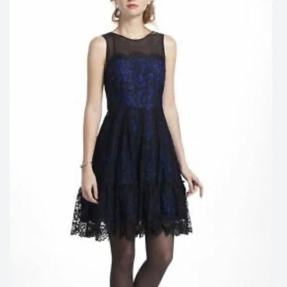 moulinette soeurs black lace dress Anthropologie Moulinette Soeurs Black Lace Shadow Canopy Dress